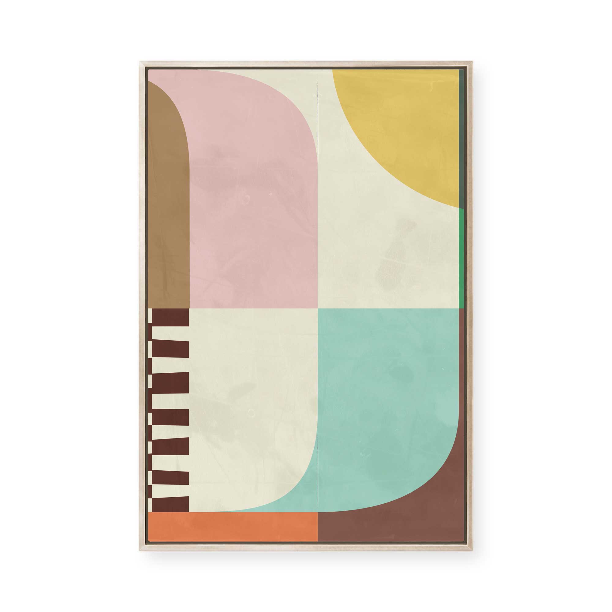 Abstract Geometric Blocks | Framed Canvas