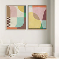 Abstract Geometric Blocks | Framed Canvas