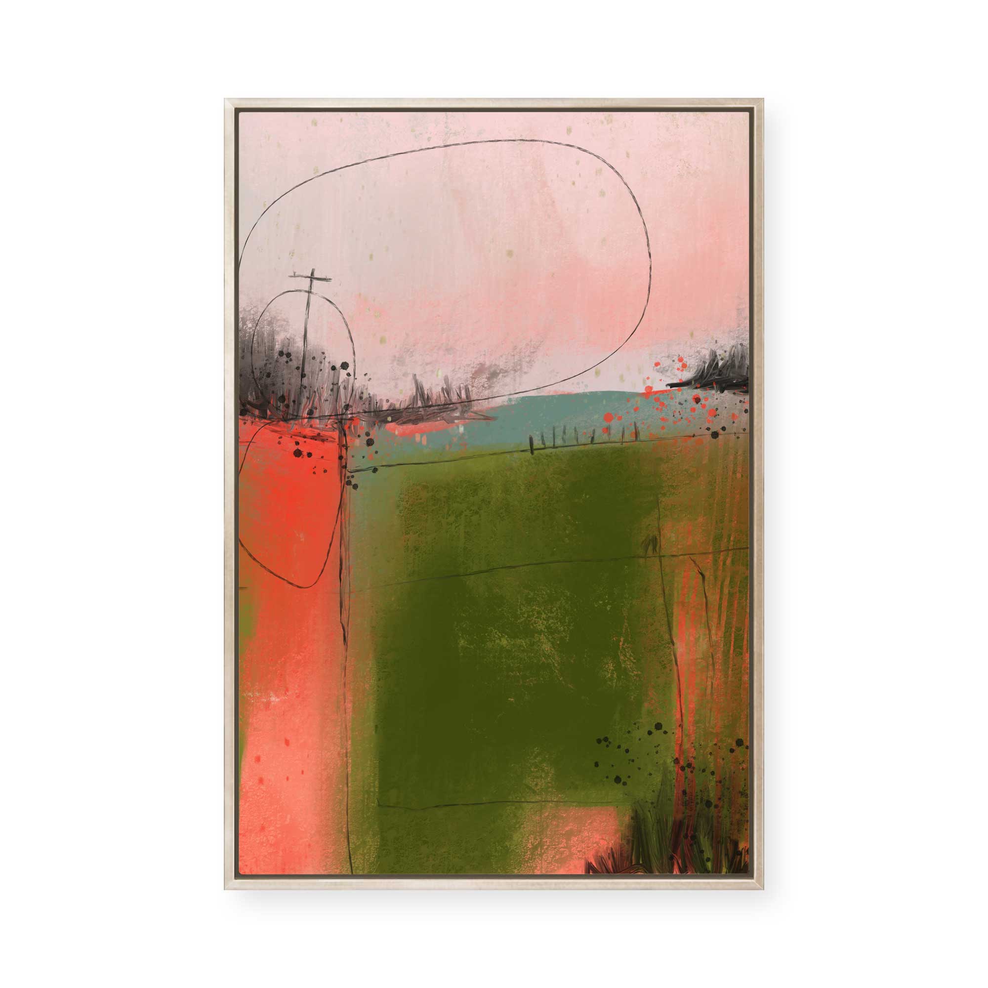 Abstract Rural Landscape II | Framed Canvas