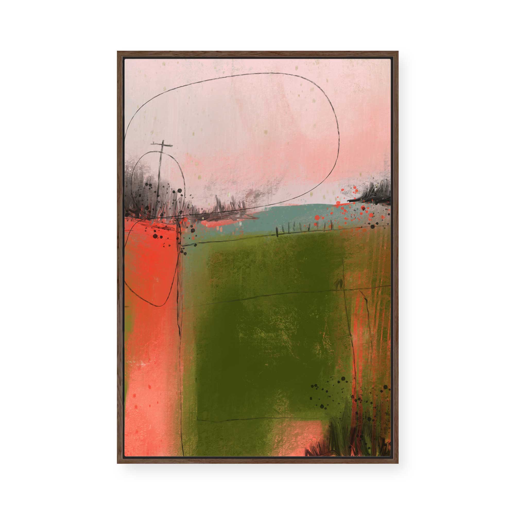 Abstract Rural Landscape II | Framed Canvas