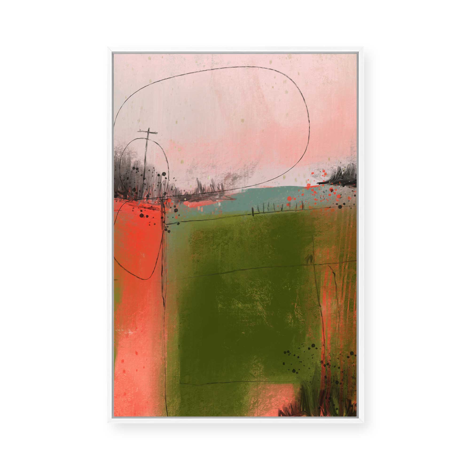 Abstract Rural Landscape II | Framed Canvas