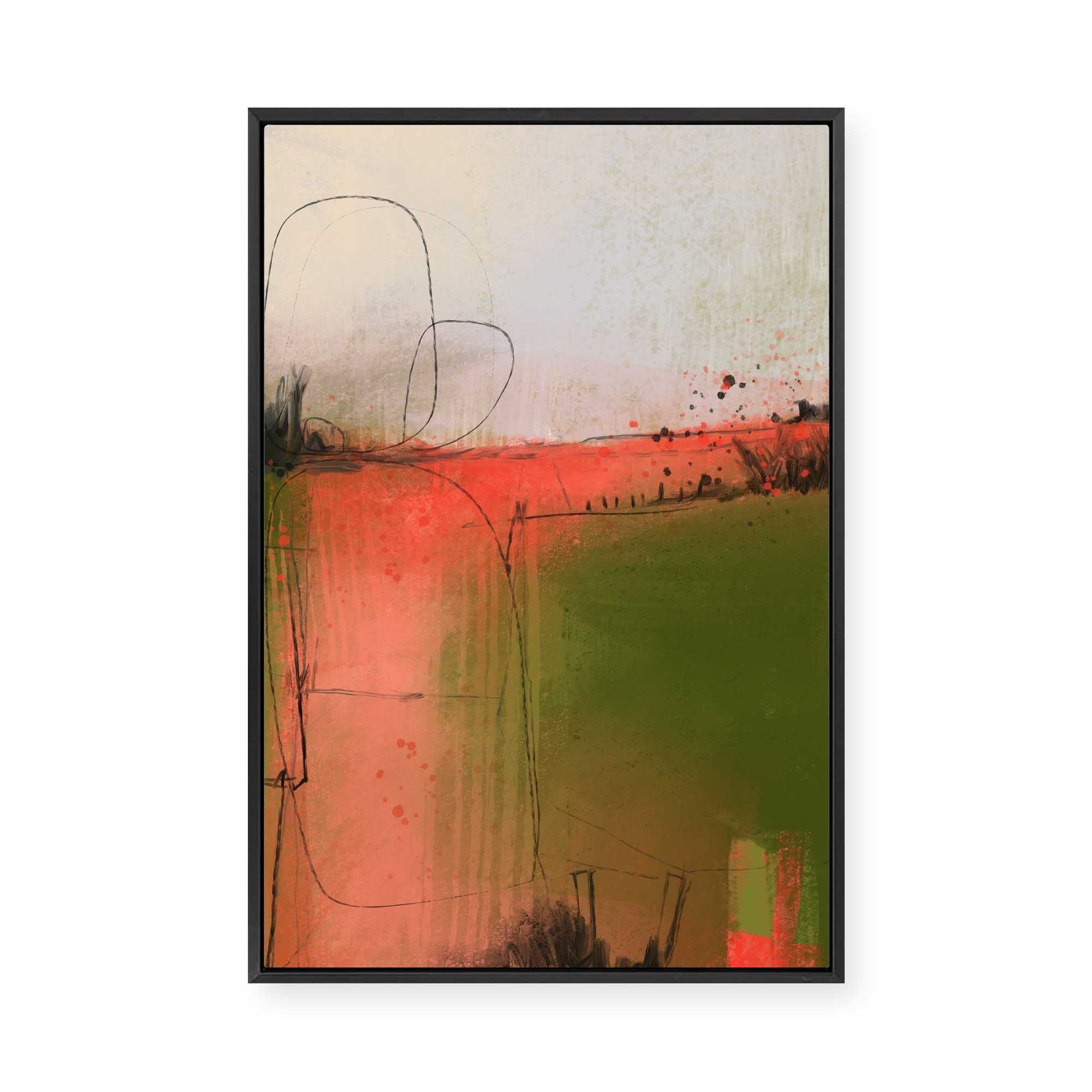 Abstract Rural Landscape I | Framed Canvas