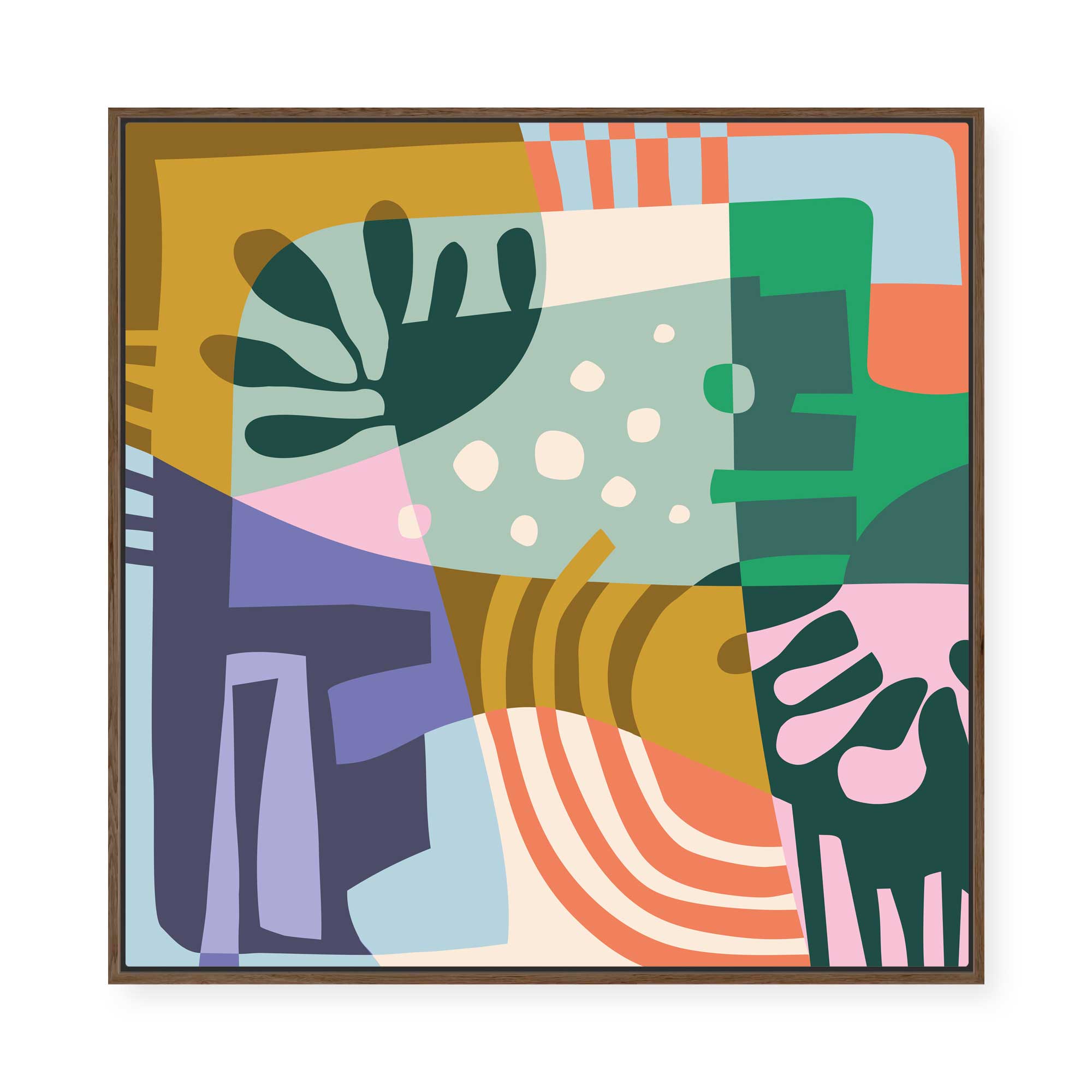 Abstract Foliage Play | Framed Canvas