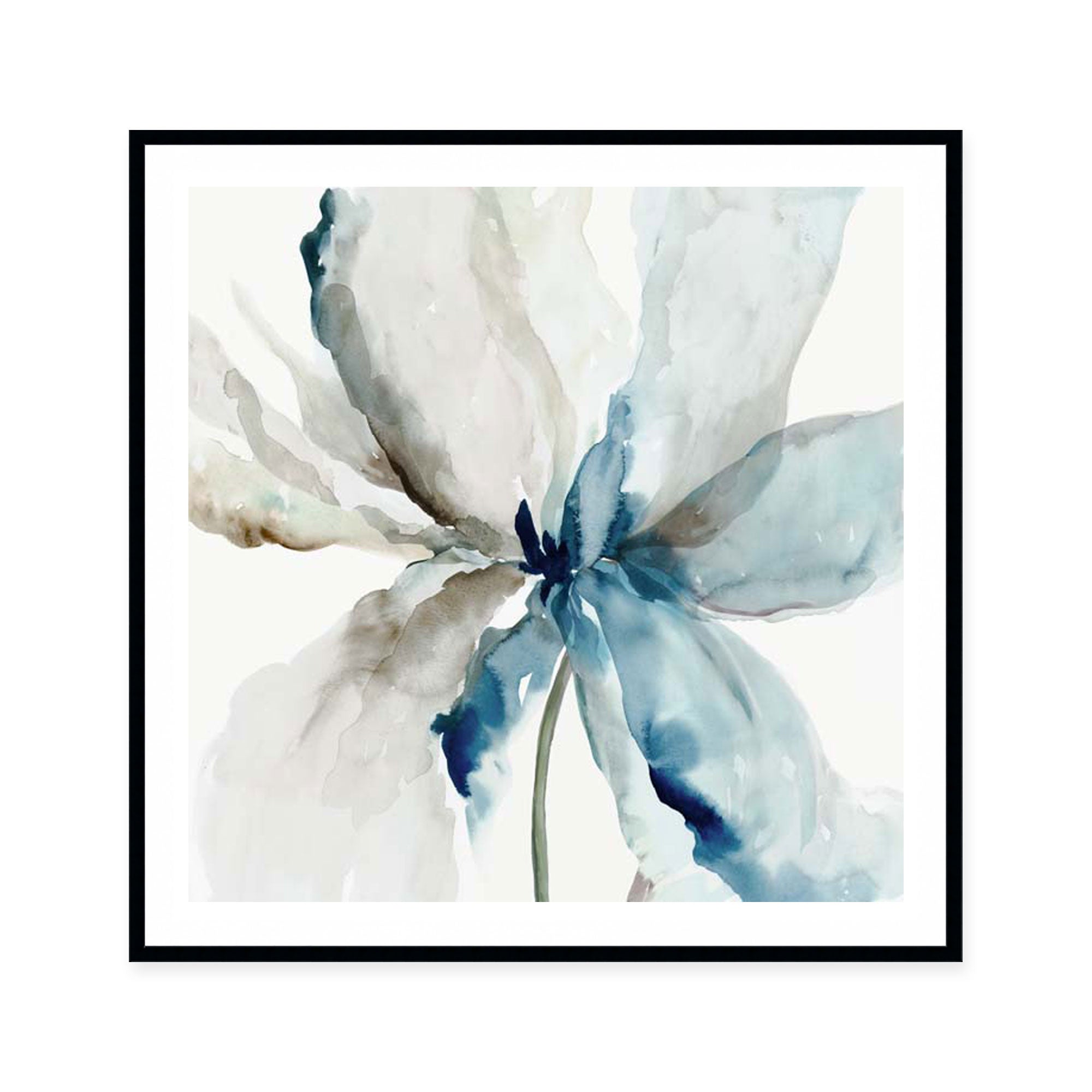 Blue Transparent Floral