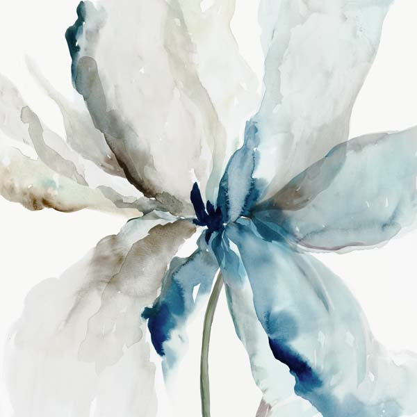Blue Transparent Floral