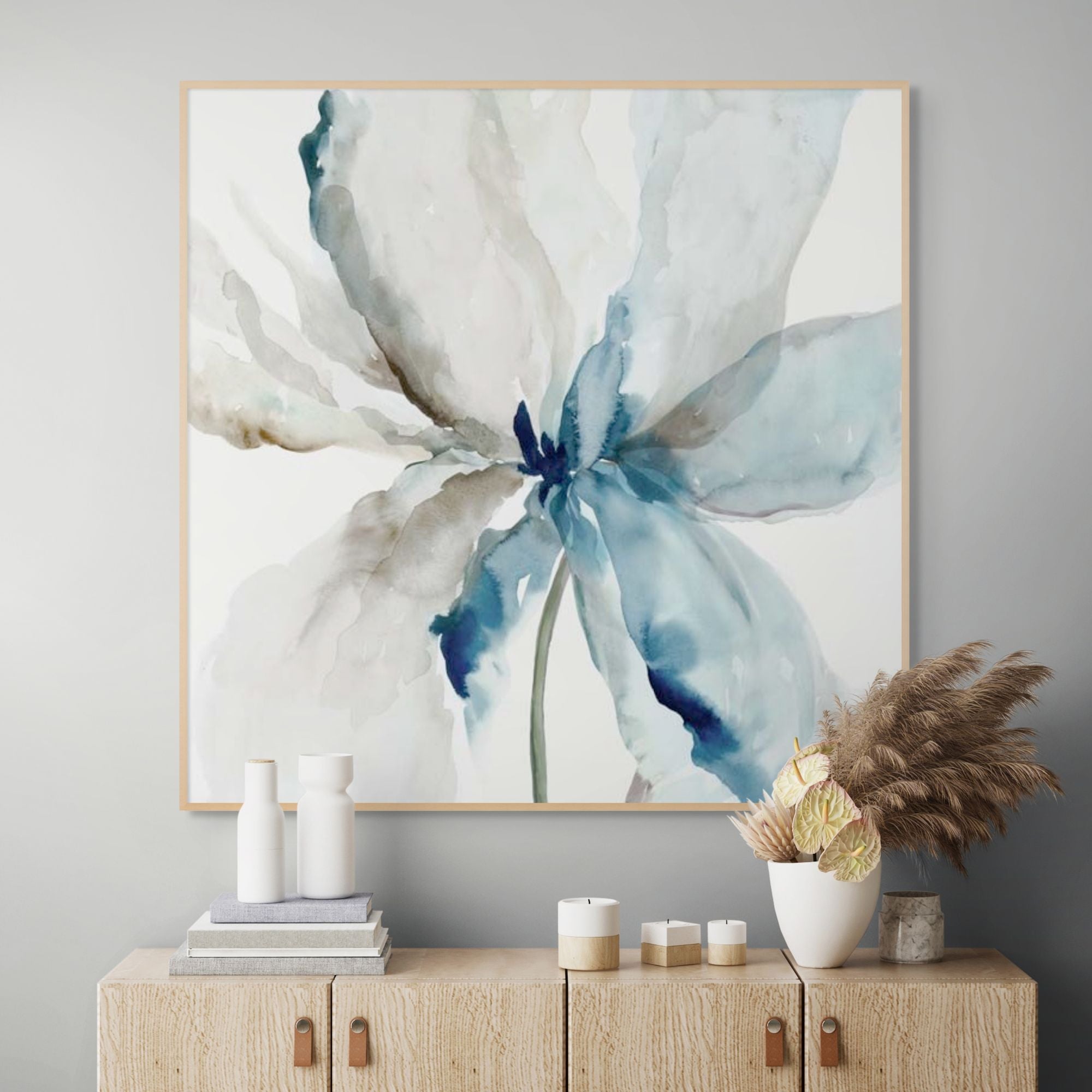Blue Transparent Floral
