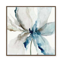 Blue Transparent Floral | Framed Canvas