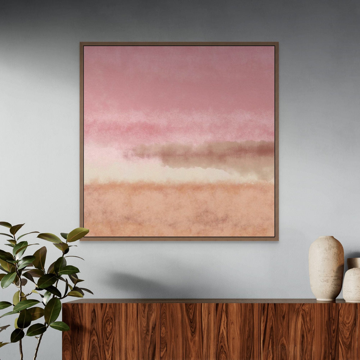 Blush Mist I | Framed Canvas