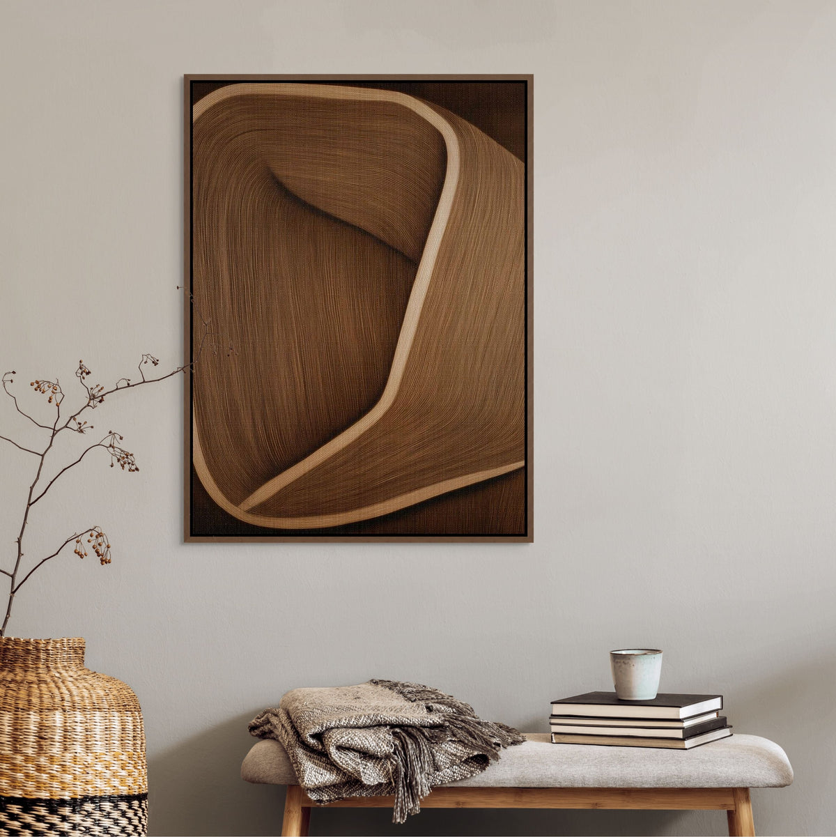 Caramel Lines I | Framed Canvas