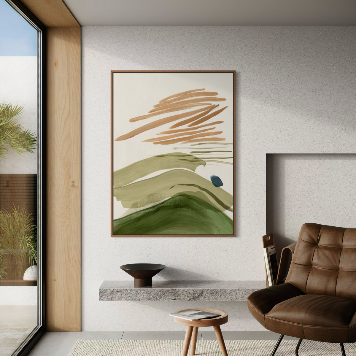 Brushstrokes in Earthy Harmony I | Framed Canvas