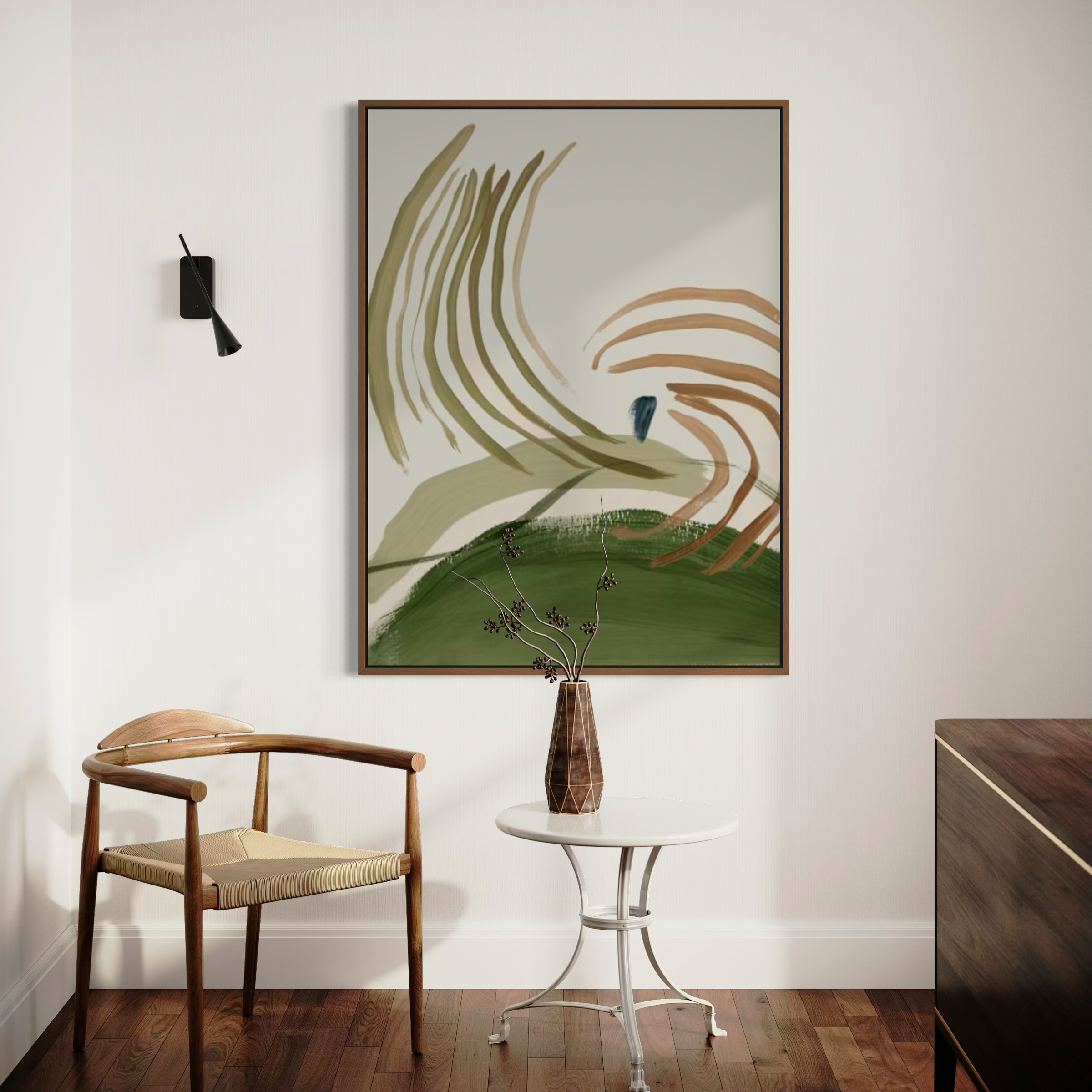 Brushstrokes in Earthy Harmony II | Framed Canvas