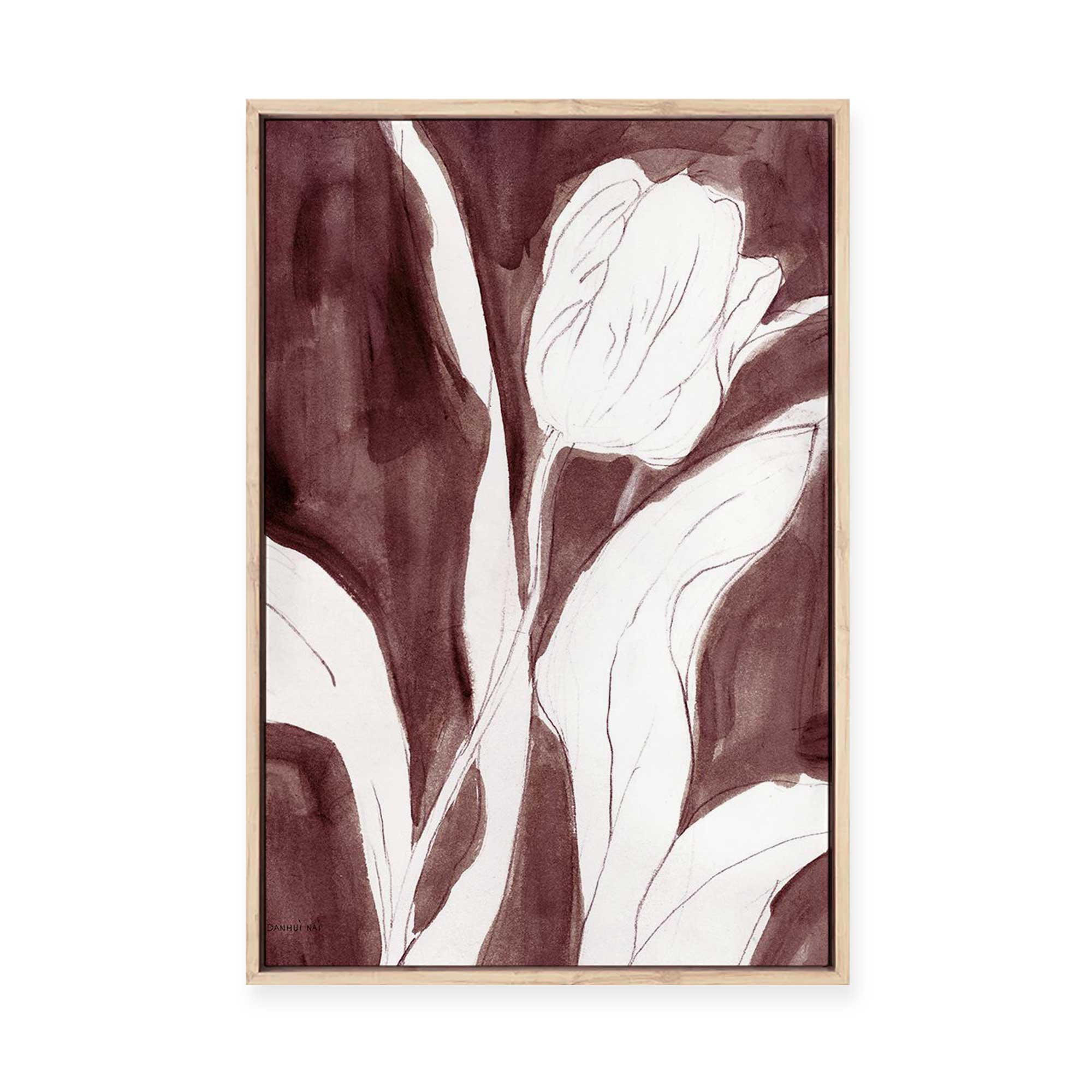 Burgundy Tulip II | Framed Canvas
