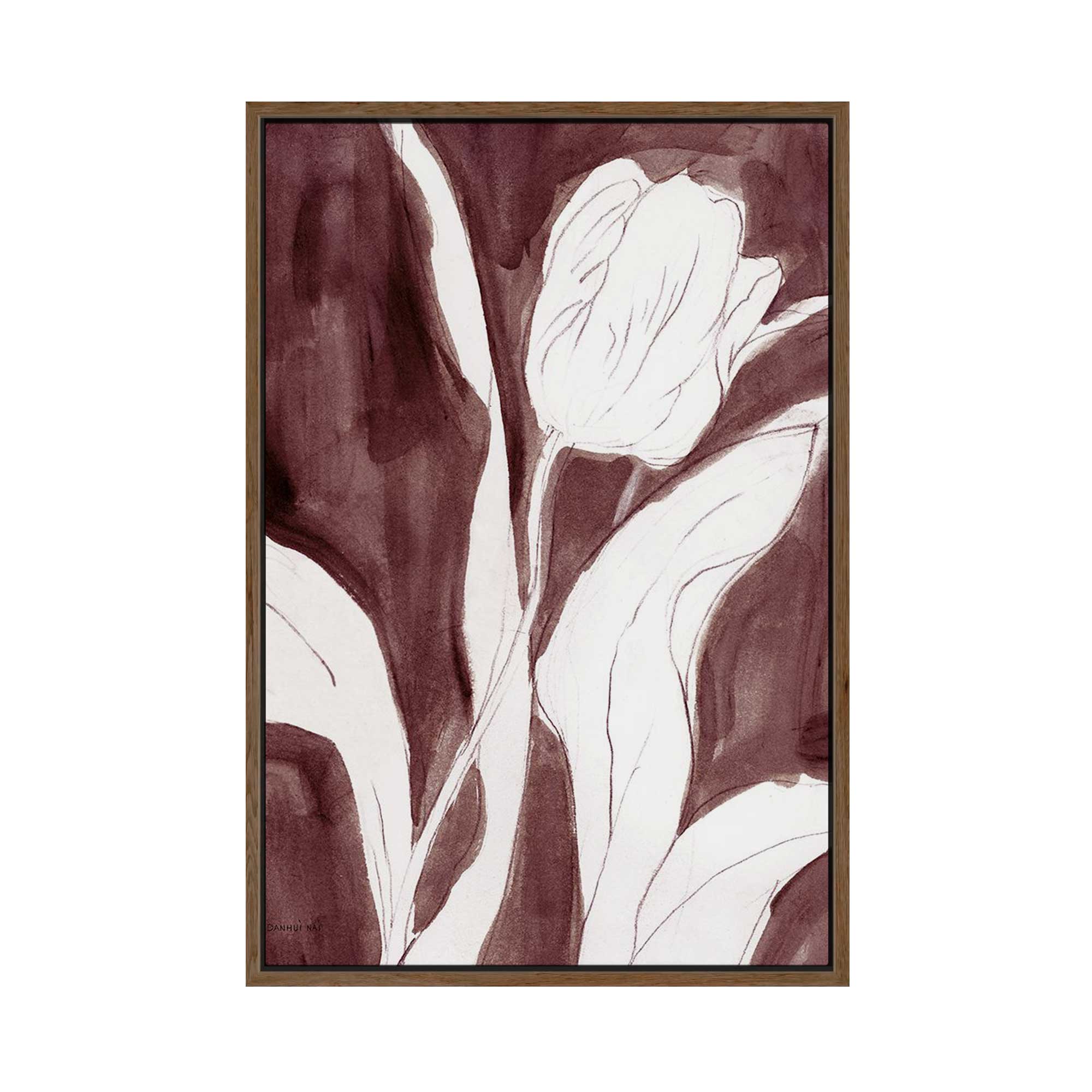 Burgundy Tulip II | Framed Canvas