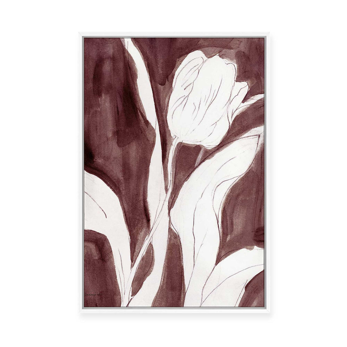 Burgundy Tulip II | Framed Canvas