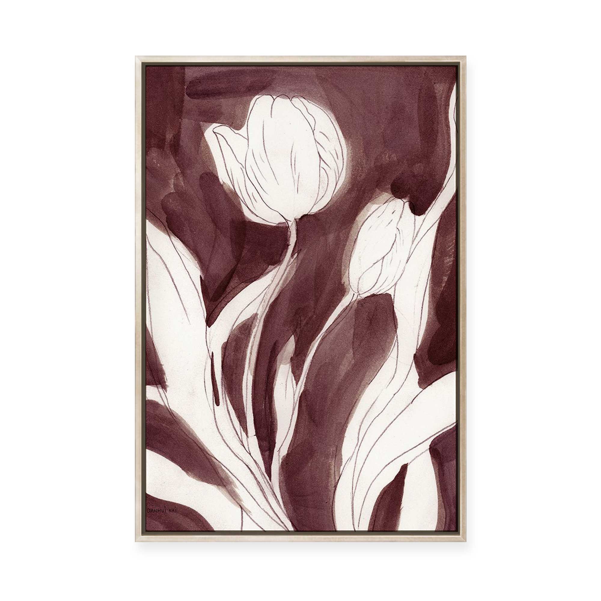 Burgundy Tulip I | Framed Canvas