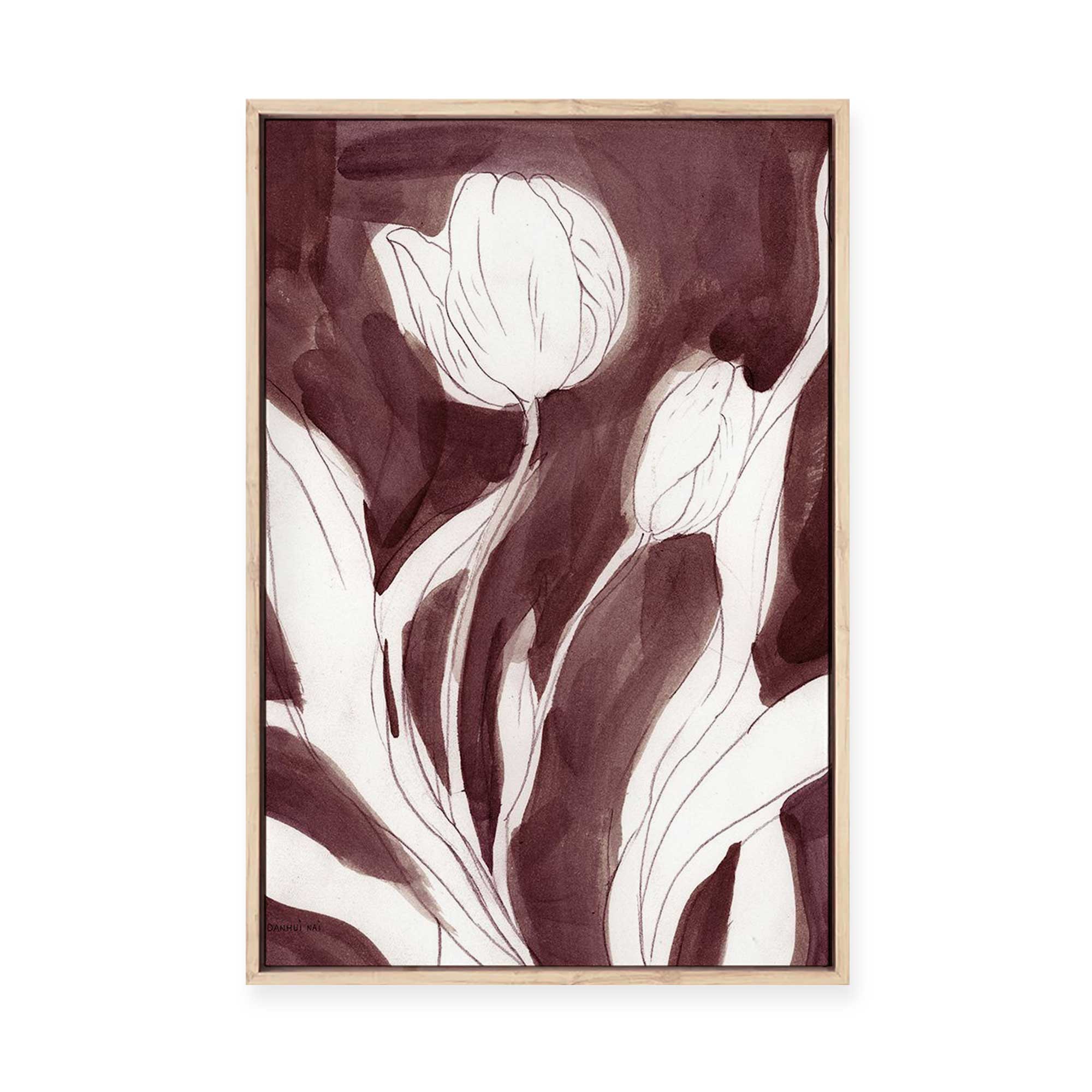 Burgundy Tulip I | Framed Canvas