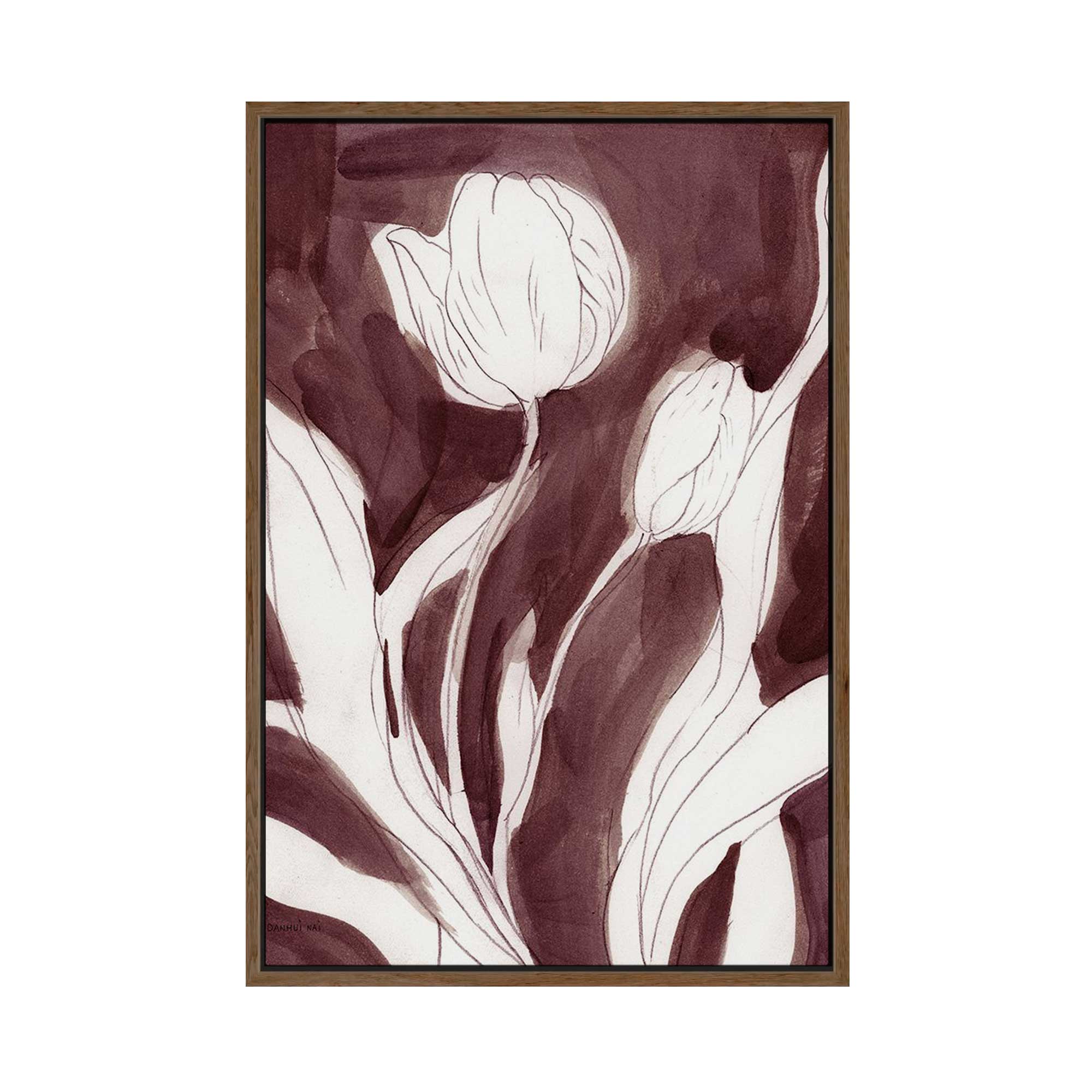 Burgundy Tulip I | Framed Canvas