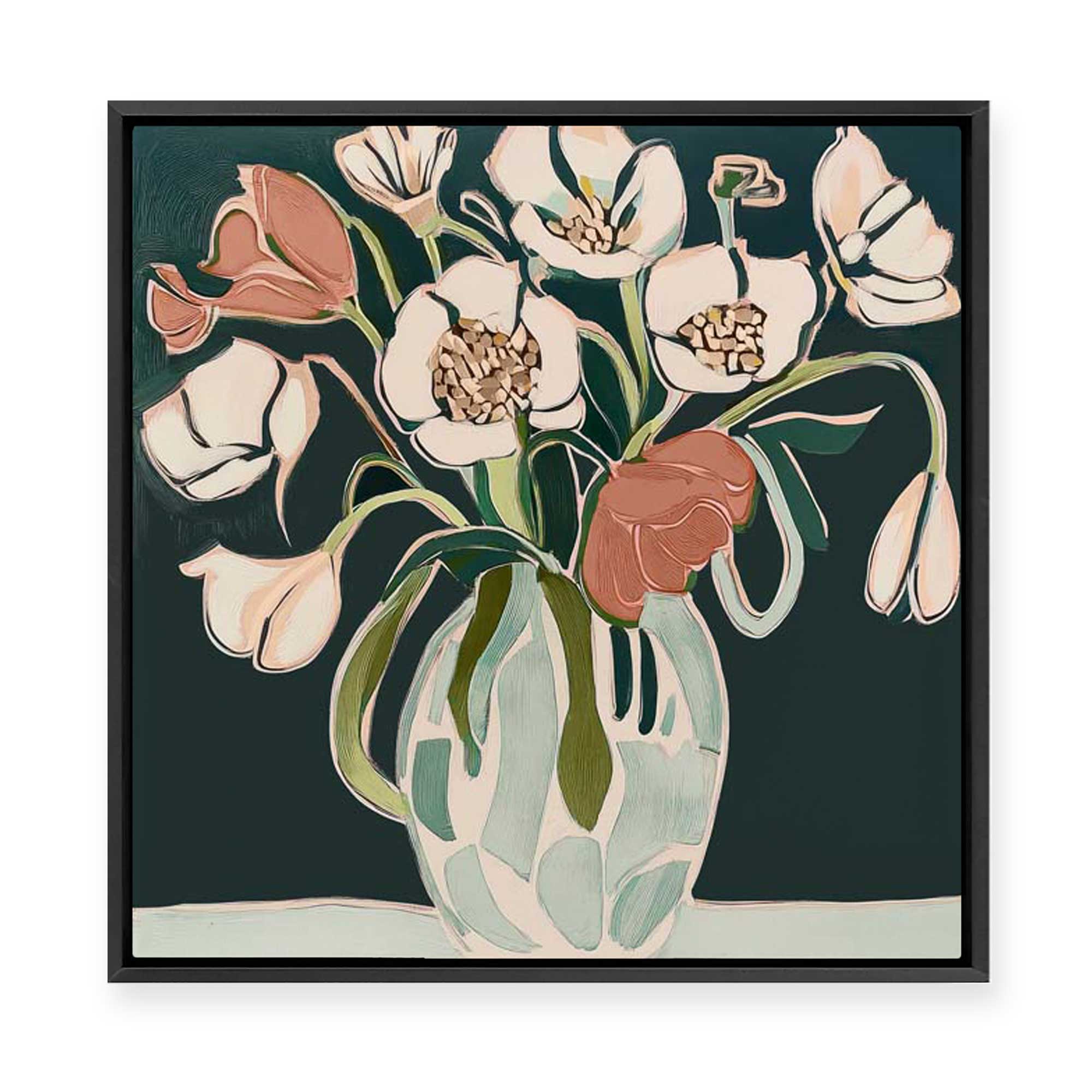 Burning Petals II | Framed Canvas