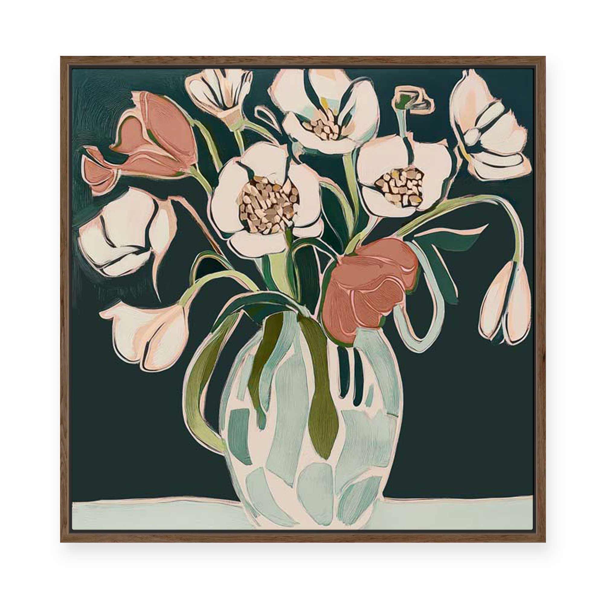 Burning Petals II | Framed Canvas