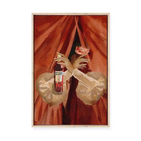 Campari Lady | Framed Canvas