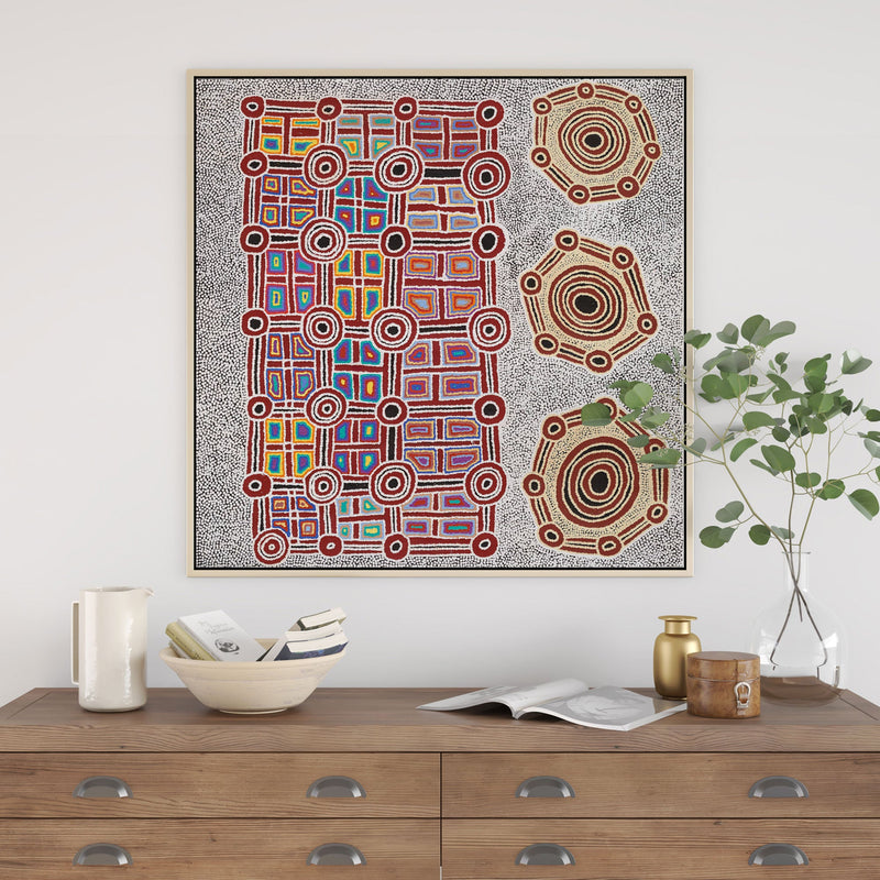 Janganpa Jukurrpa (Brush-tail  Possum Dreaming) Mawurrji No.1 | Framed Canvas Print