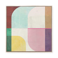 Colourful Geometric Arches | Framed Canvas