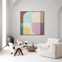 Colourful Geometric Arches | Framed Canvas