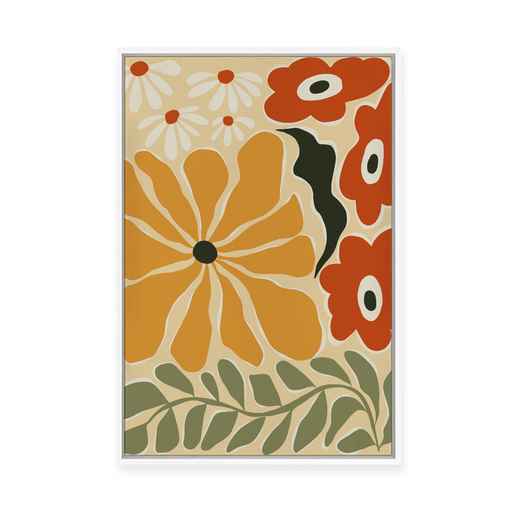Colourful Mid Century | Framed Canvas