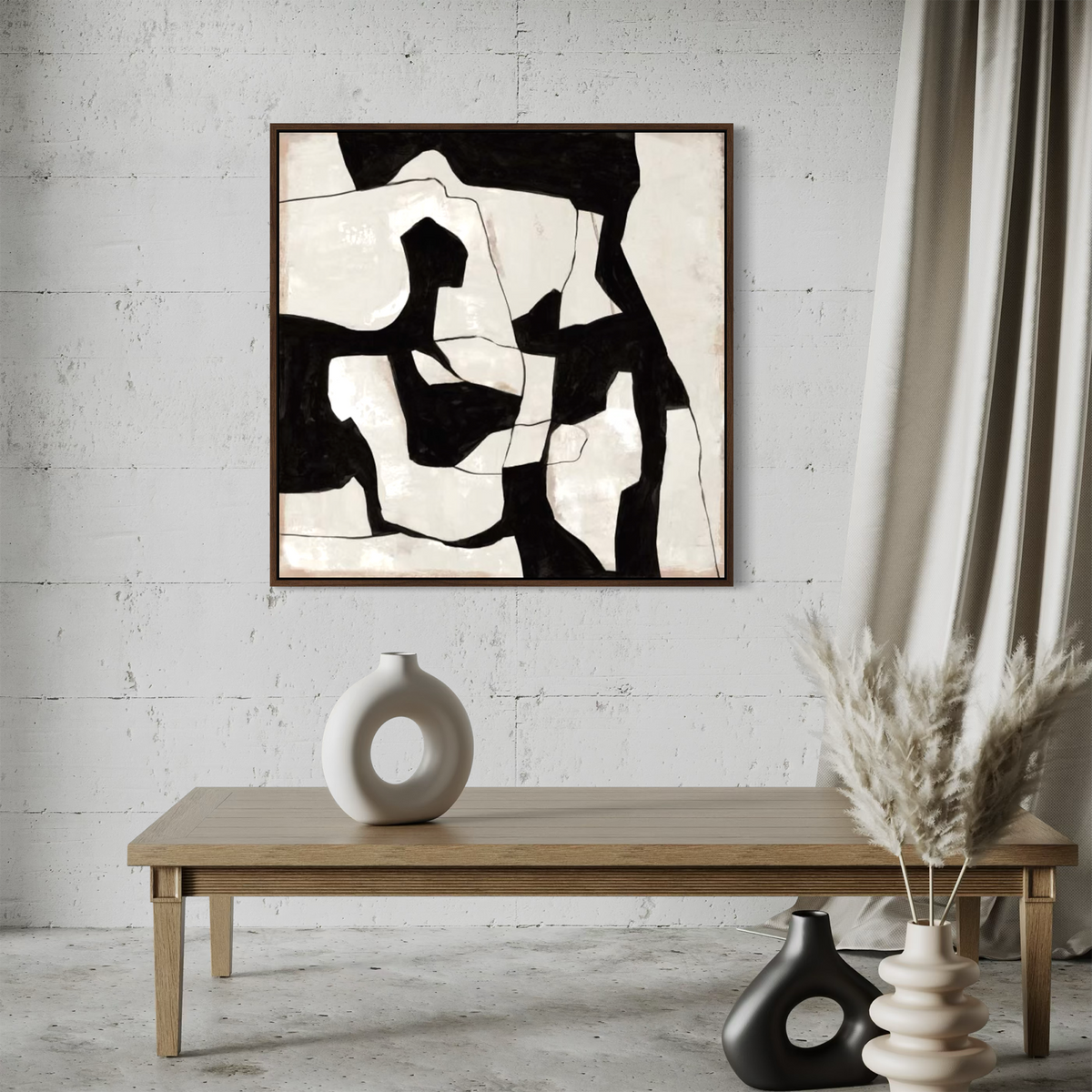 Contrasting Shapes in Motion II | Framed Canvas