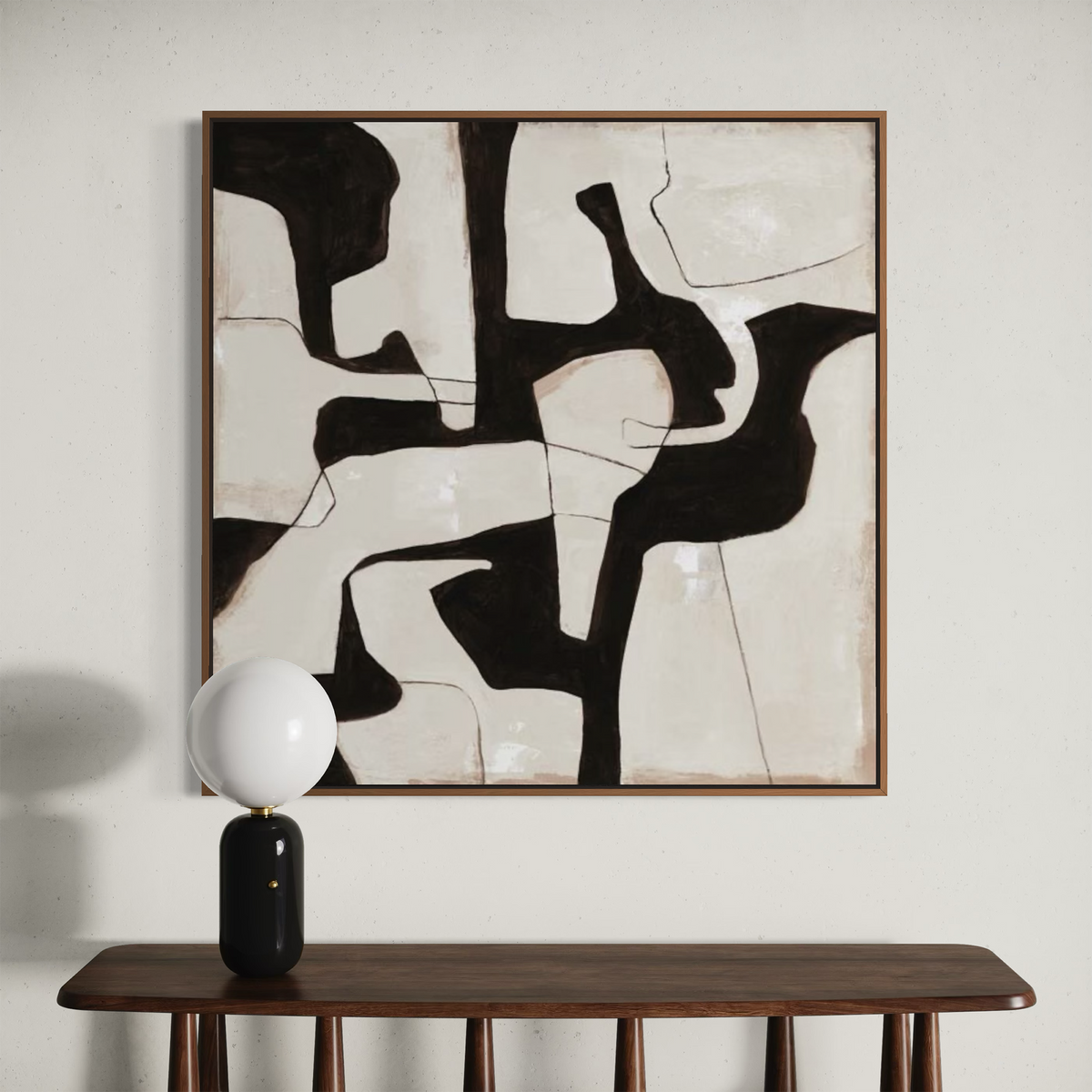 Contrasting Shapes in Motion I | Framed Canvas