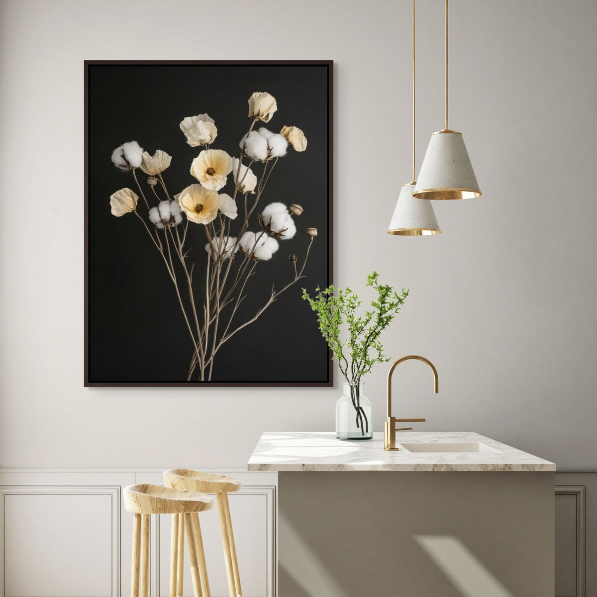 Cotton Flower III | Framed Canvas