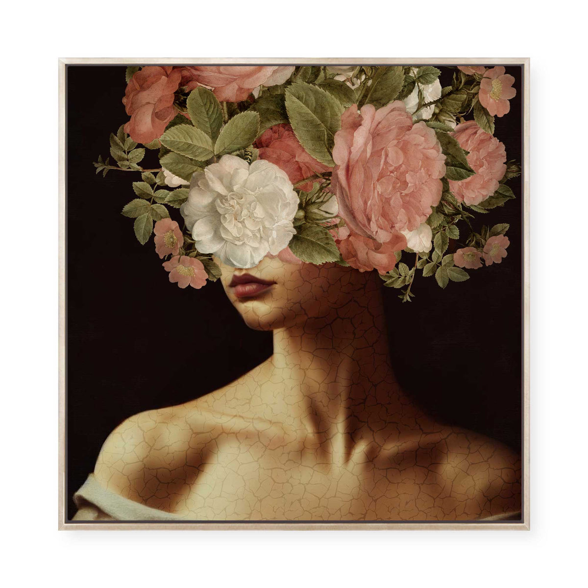 Cracked Floral Beauty | Framed Canvas