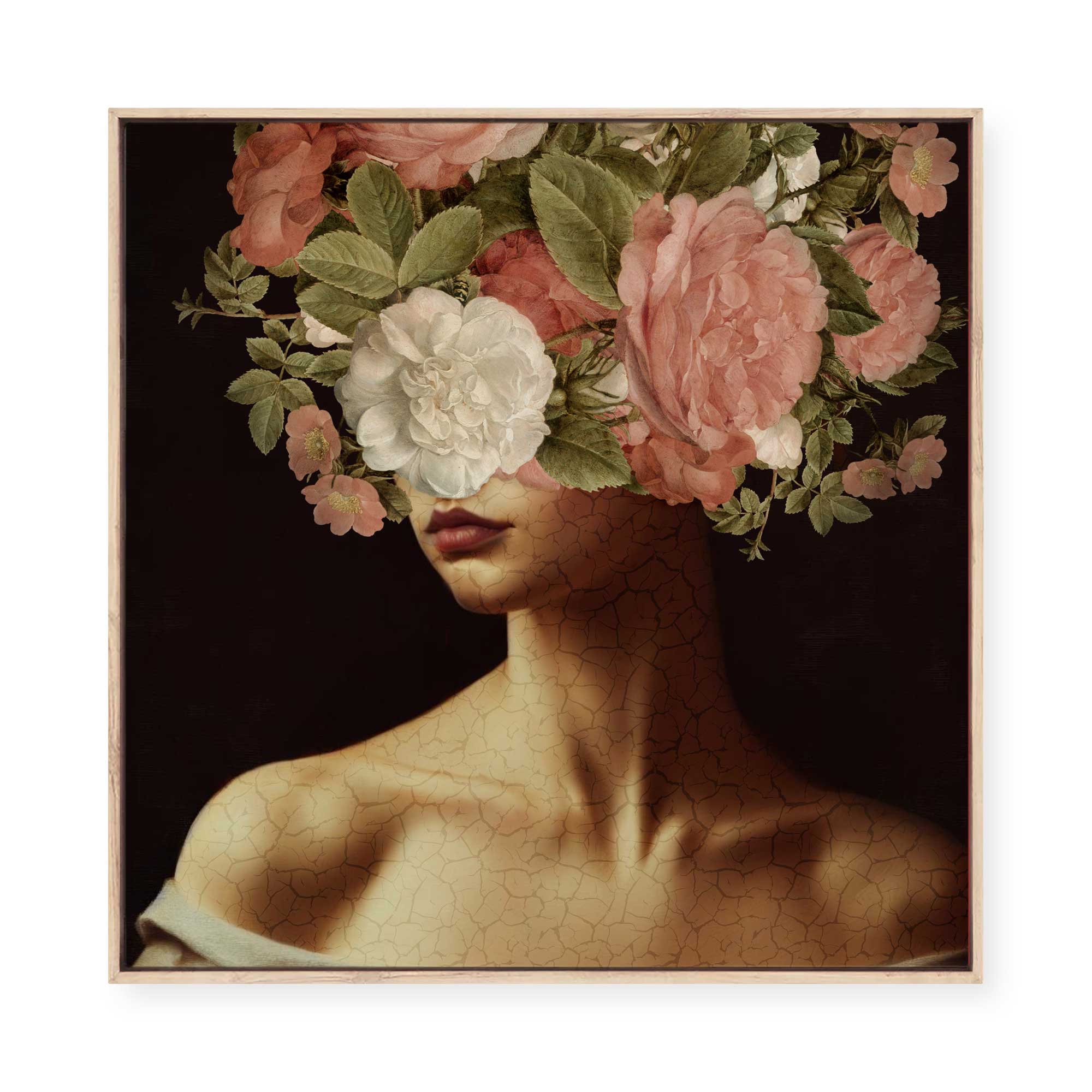 Cracked Floral Beauty | Framed Canvas