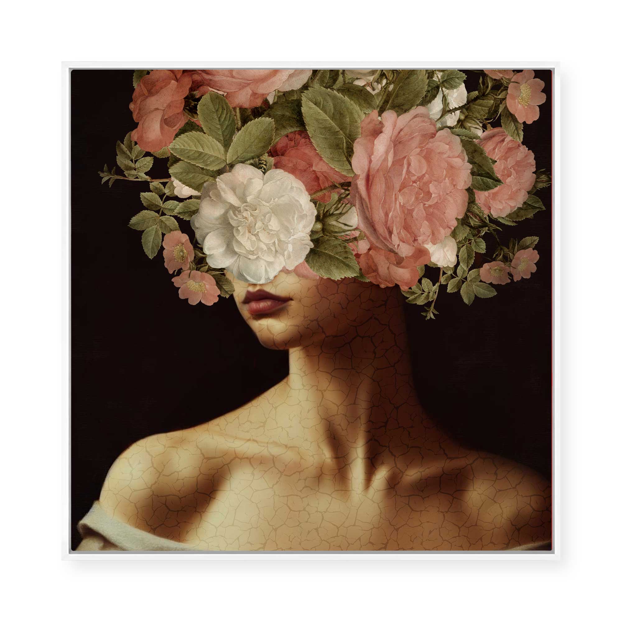 Cracked Floral Beauty | Framed Canvas