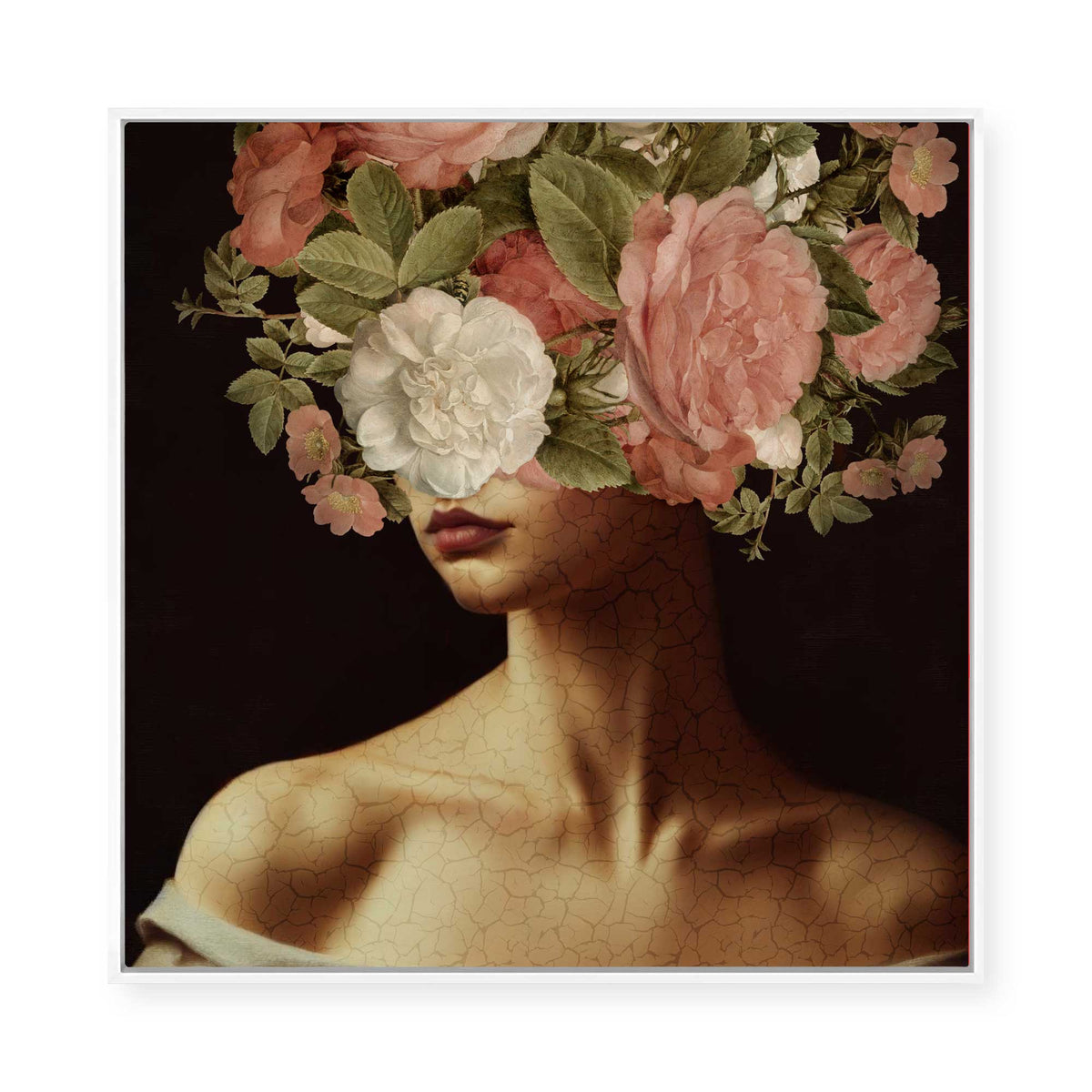 Cracked Floral Beauty | Framed Canvas