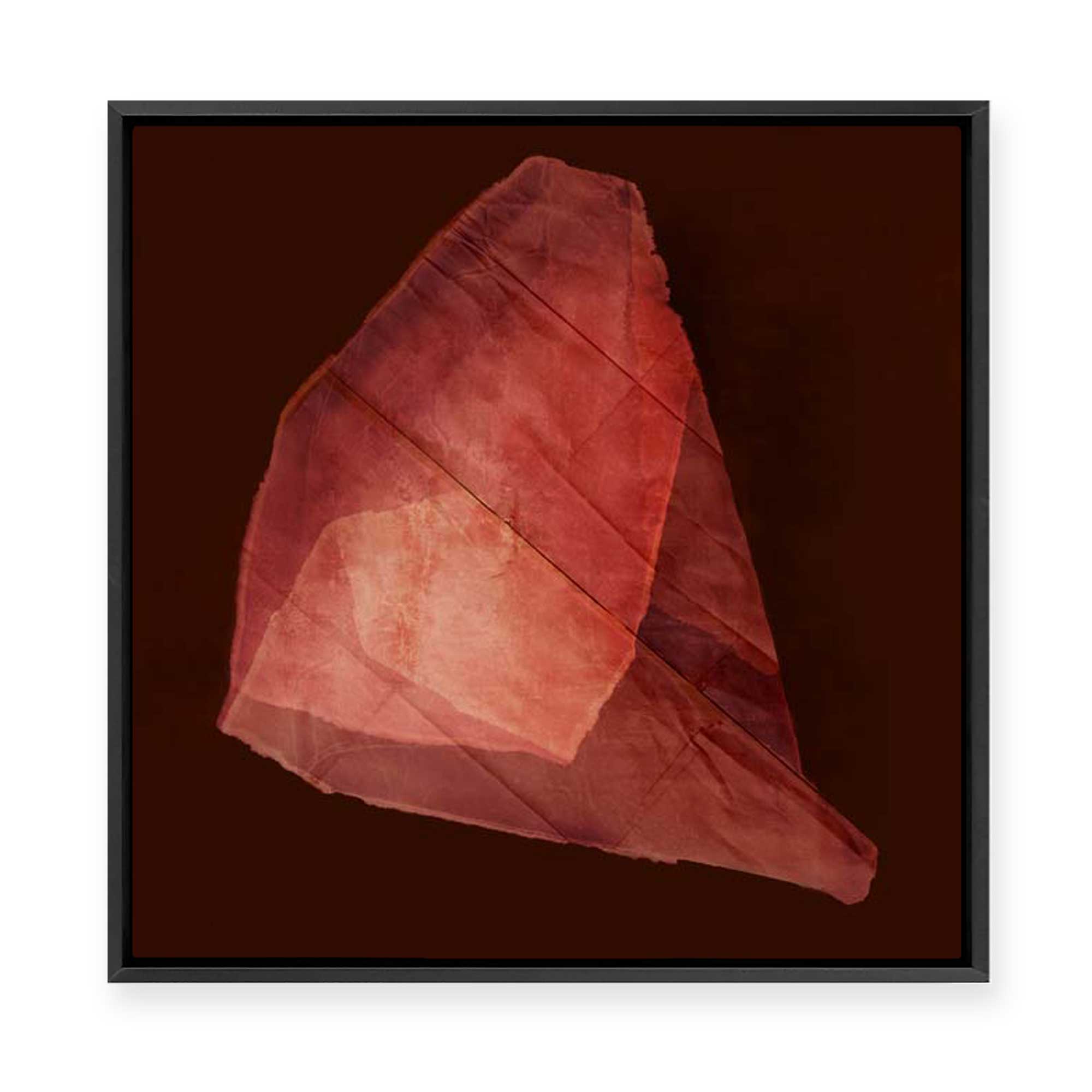 Crimson Folded Abstract Form | Framed Canvas