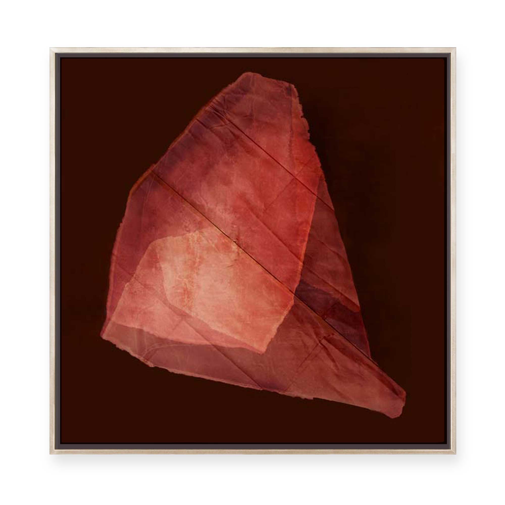 Crimson Folded Abstract Form | Framed Canvas