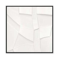 Curved Layers in White Harmony II | Framed Canvas