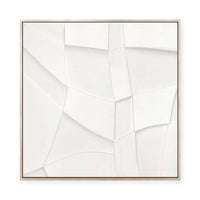 Curved Layers in White Harmony II | Framed Canvas