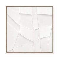 Curved Layers in White Harmony II | Framed Canvas