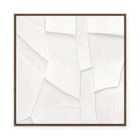 Curved Layers in White Harmony II | Framed Canvas