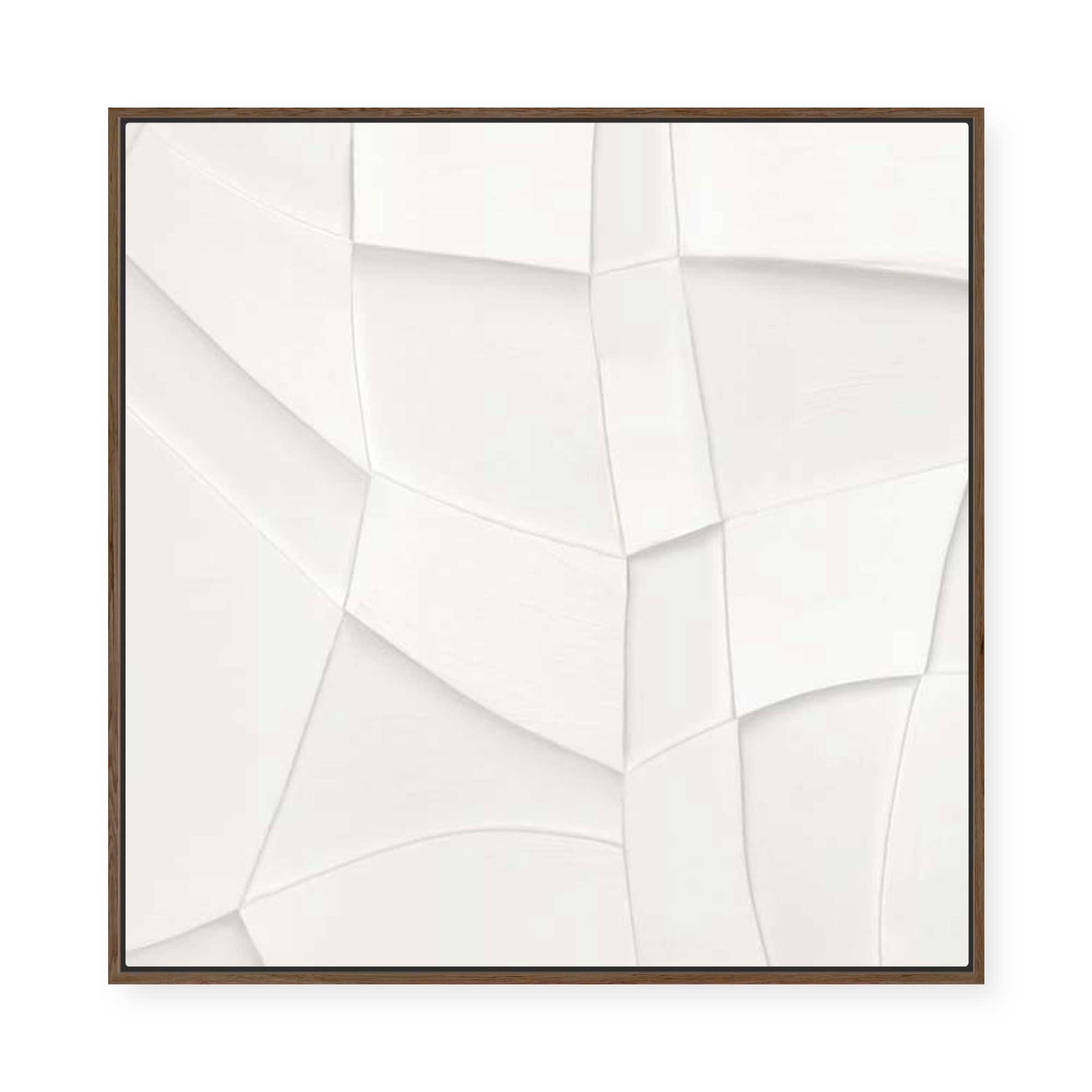 Curved Layers in White Harmony II | Framed Canvas
