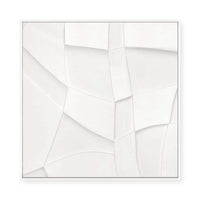 Curved Layers in White Harmony II | Framed Canvas