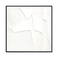 Curved Layers in White Harmony I | Framed Canvas