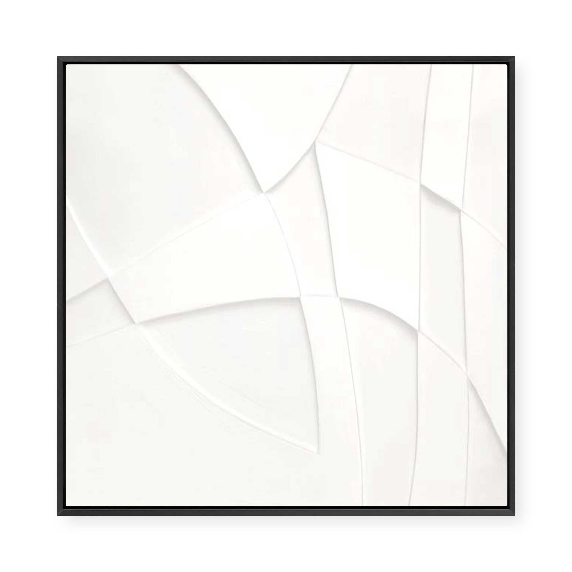Curved Layers in White Harmony I | Framed Canvas