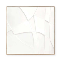 Curved Layers in White Harmony I | Framed Canvas