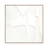 Curved Layers in White Harmony I | Framed Canvas