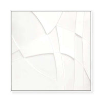 Curved Layers in White Harmony I | Framed Canvas