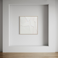 Curved Layers in White Harmony I | Framed Canvas