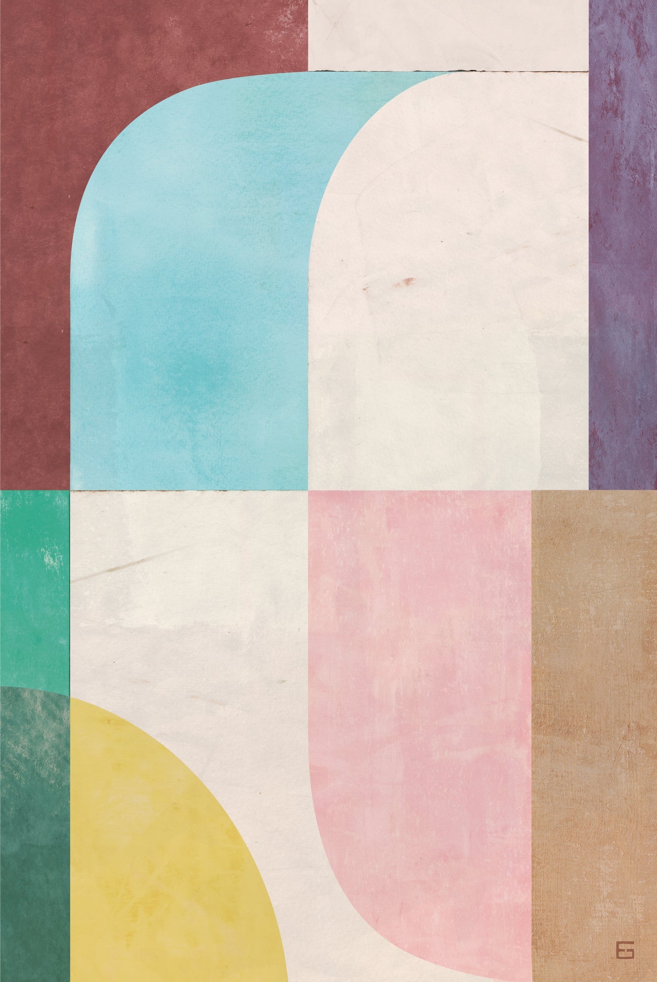 Curved Pastel Blocks
